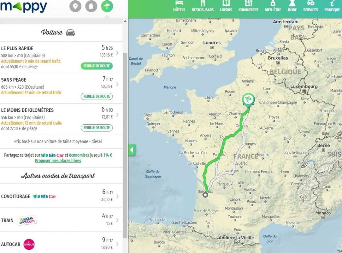 Mappy.com Route Planner Mappy Auto | Mappy Plan : Cartes routières et Lieux en ...